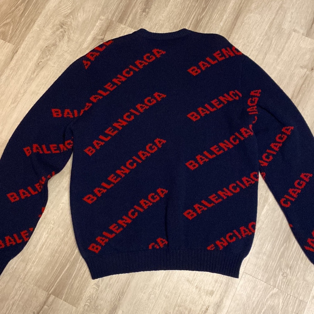 Balenciaga Sweater - Blue/Red - Large - Picture 4 of 11
